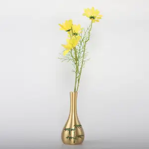 Vas Logam untuk Meja Kantor Ruang Tamu Ruang Belajar Dekorasi Ruang Kecil Vas Berukir Floreros-Vas Logam Butik Perunggu