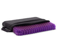 Coussin de siège ergonomique violet à grille neutre thermiquement, soulagement de la pression, antidérapant et respirant pour chaise de bureau, voiture, longue assise