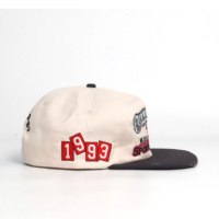 Hete Aanbieding Modieuze Ongevormde Pet met Aangepaste Borduurlogo Gepersonaliseerde Platte Klep 5 Panel Snapback Cap