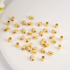 Perles d'espacement rectangulaires plaquées or 18 carats, couleur inaltérable, pour la fabrication de bijoux DIY, bracelets, colliers, fournitures d'artisanat - Product Image 1