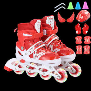 Set di <span class=keywords><strong>Pattini</strong></span> in Linea Sumax per Bambini, Comodi, Resistenti, Leggeri, con Ruote in PVC, <span class=keywords><strong>Pattini</strong></span> a Rotelle Rosa, Taglie S-M-L, <span class=keywords><strong>Moderni</strong></span> con Luci Lampeggianti - Product Image 3