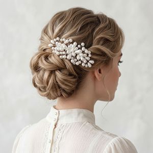 Peigne à cheveux vintage fait main en perles en forme de goutte d'eau, pour chignon de mariée, accessoire de coiffure classique pour mariage, bijou 2026 - Product Image 2