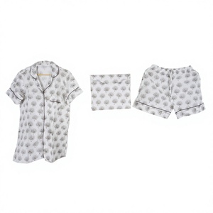 Conjunto de Pijama de Algodón con Estampado Floral para Mujer, Hecho a Mano con Estampado de Bloques, Transpirable, Suave y Sedoso, Ropa de Dormir para Otoño y Verano - Product Image 1