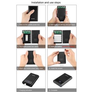 HAWEEL DIY 4x18650 Batterie (Non Inclus) 12000mAh Double Voie QC Chargeur Power Bank Shell Box avec 2x Sortie USB et Affichage - Product Image 6