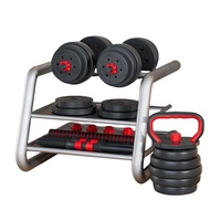 Équipement de musculation : Ensemble d'haltères réglables et de barres avec connecteur pour usage domestique