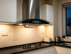Hotte <span class=keywords><strong>de</strong></span> cuisine électrique intelligente à commande par capteur, 900 mm, verre incurvé, <span class=keywords><strong>aspiration</strong></span> puissante - Product Image 2