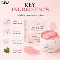 Masque pour les yeux PDRN, caféine, acide hyaluronique, pour les yeux gonflés, hydratant, raffermissant, patchs hydrogel pour les cernes, ensemble de patchs