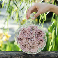 Boîte à fleurs éternelle en acrylique Boîte à fleurs transparente en acrylique avec boîte-cadeau Grande roue