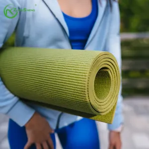 Estera de ejercicio ecológica de alta densidad con impresión personalizada Zhensheng, estera de yoga antideslizante de PVC con impresión digital