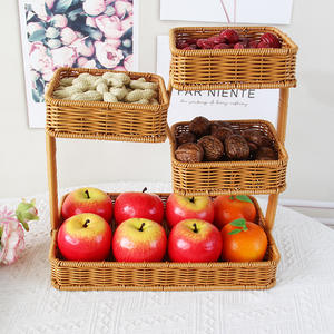 Rettangolo in Rattan tessuto ecologico moderno multifunzione cesto <span class=keywords><strong>di</strong></span> conservazione degli alimenti e Rack per uso domestico e della cucina - Product Image 4