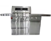 Gril à gaz japonais Yakiniku haut de gamme, en acier inoxydable, avec boutons de commande émaillés en porcelaine, allumage automatique et sécurité de la flamme