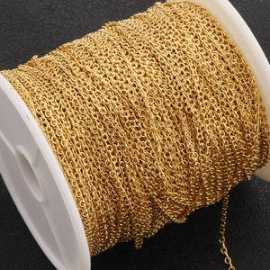 Cadena de acero inoxidable chapada en oro de 18k para la fabricación de pulseras H1622 - Product Image 3