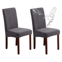 Housse de chaise imperméable en jacquard extensible, protection universelle géométrique pour tabourets, idéale pour salle à manger, bureau, banquet, hôtel