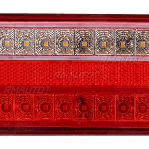 2x Feux arrière de tracteur 12V-80V, feux arrière de remorque de bateau, feux de freinage et clignotants pour camion, camping-car, caravane, réflecteur rouge ambre - Product Image 3