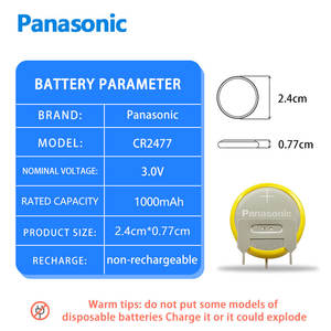 Pile bouton <span class=keywords><strong>Panasonic</strong></span> <span class=keywords><strong>CR2477</strong></span> 3V avec pattes de soudure pour carte de positionnement du personnel du cuiseur à riz, carte mère, batterie - Product Image 2
