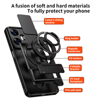 Étuis de téléphone portable avec béquille coulissante pour Oppo Realme C55 C75 C71 C65 C51 15 Pro A60 A78 A17 A57 A77 Coques antichoc blindées