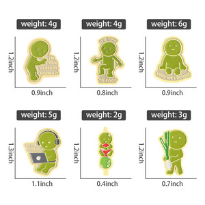 Pin de esmalte Smiski divertido 'Por qué estoy desnudo', broche de muñeco verde de dibujos animados, insignia de solapa, regalo de joyerí<span class=keywords><strong>a</strong></span> para amigos, al por mayor - Product Image 3