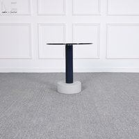 Table d'appoint de canapé en ciment de style scandinave meubles de maison table basse ronde en verre nordique de salon