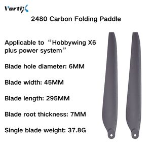 Hélice à pales Vortix 2480 CCW CW adaptée au moteur <span class=keywords><strong>Hobbywing</strong></span> X6 Plus ESC <span class=keywords><strong>Combo</strong></span> pour drone de pulvérisation agricole - Product Image 6