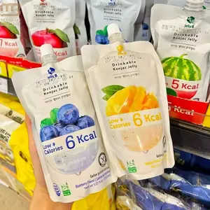 Manufacturers Clear Printed Reusable Plastic Frozen Jelly Fruit Juice Drink Doypack Packaging Stand Up Pouch Pack Bag With Spout