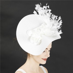 Prêt à expédier – Chapeau fascinateur 11 couleurs pour femme – Élégant pour cérémonie, baptême, <span class=keywords><strong>mariage</strong></span>, Derby – Bandeau blanc pour fête en extérieur – Chapeaux raffinés - Product Image 3