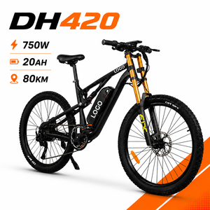 Vélo de montagne électrique DH420 750W 20AH 80KM d'autonomie Double suspension Cadre en aluminium 27,5 pouces Frein à disque hydraulique - Product Image 1