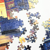 Vente en gros de 1000 pièces de puzzles personnalisés de dessins animés, jouet éducatif pour enfants et adultes, jeu de société en carton épais gris, Rompecabezas GiftSet