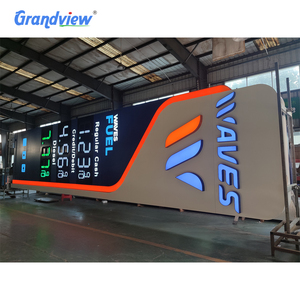 Chiếu Sáng 3D Ngoài Trời 7 Đoạn Hiển Thị LED Hiển Thị Khí Trạm Tán Wayfinding Hướng Biển Quảng Cáo Pylon Đăng - Product Image 2