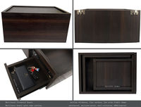 Meuble de rangement décoratif en bois avec compartiment caché, table de chevet suspendue, tiroir dissimulé, support traditionnel flottant
