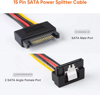 Câble répartiteur d'alimentation Molex 4 broches vers double SATA 15 broches, lot de 2 rallonges d'alimentation internes pour disque dur, SSD, lecteur optique, carte PCI
