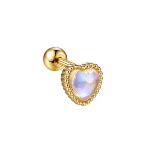 Orecchini a Cuore in Titanio G23 con Opale per Piercing Fai-da-Te, Nuovi Piercing per Cartilagine, Anelli per Labbra in Titanio, Gioielli per Body Piercing - Product Image 2