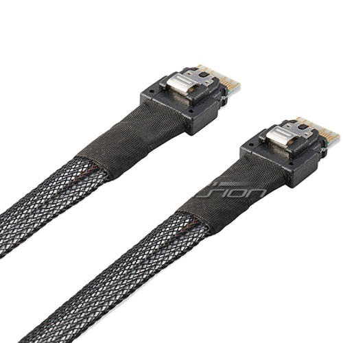 0.5M Slim Line SAS 4.0 SFF-8654 4i 38pin Host to SFF-8654 38pin Target Raid Connector Cable