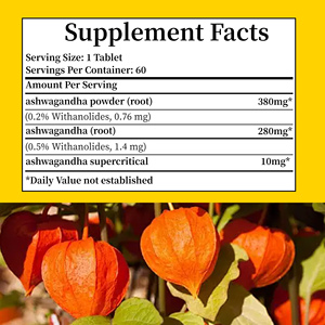 Tabletas de Ashwagandha OEM que favorecen la claridad mental y el enfoque, suplemento con polvo de Ashwagandha, tabletas de suplemento herbal. - Product Image 2