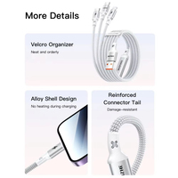 SAMZHE Cable de Carga Rápida USB-A 2 en 1 PD100W 6A Tipo-C/L de 1.5m, de Aleación de Aluminio Trenzado Naranja, para Dispositivos iOS y Cámaras, con Conectores Estañados