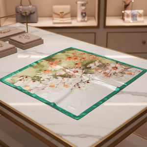 Pañuelo Cuadrado de Seda Satinado de 90 cm con Estampado Floral, Elegante y Fresco, Regalo para Mujer, Estilo Douyin - Product Image 2