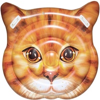 Tapis flottant gonflable pour piscine en forme de tête de panda et de chat avec motif de petites fleurs