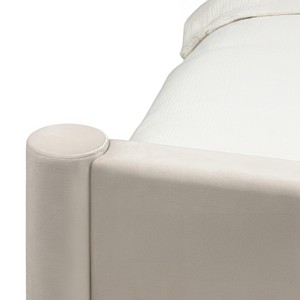 Cama Doble Tapizada <span class=keywords><strong>Zeni</strong></span> 160x200 con Base de Láminas y Espacio de Almacenamiento, Terciopelo, Beige Claro - Product Image 4