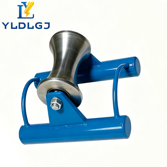 Industrial YILI Tubular Steel Frame Cable Roller Machined Aluminum Ground Sheave for High Voltage Trench Wire Installation
