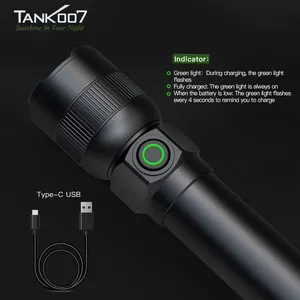 New Design Zoomable Rechargeable Led Flashlights Torches Defense Powerful Waterproof Usb Hunting Tactical Flashlight