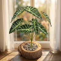 Plante de palmier tropicale artificielle au toucher réel avec des feuilles de tortue pour la décoration de la maison et des fêtes