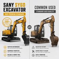 Offre Spéciale – Mini-Excavatrice Sany SY60 d'occasion, 6 tonnes, moteur japonais, équivalent excavatrice sur chenilles, machine d'excavation Sany