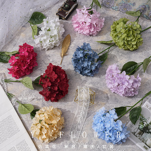 Bouquet de fleurs artificielles d'hortensia, artisanat de qualité, 72 pétales en soie, réaliste, décoration de mariage et de maison - Product Image 1