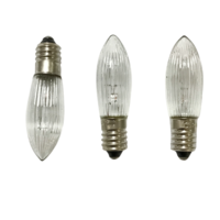 Ampoule de rechange pour bougie suédoise C6 E10 Riffelkerze 8V3W, 12V3W, 23V3W, 34V3W