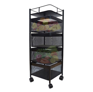 Estante de almacenamiento vertical de metal plegable apilable organiza tu cocina u hogar con este eficiente organizador - Product Image 3