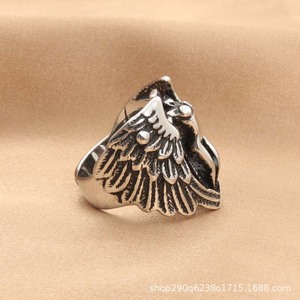 แหวนปีกอินทรี เงินโบราณ แฟชั่นเครื่องประดับสำหรับทุกเพศ ของขวัญ - Product Image 3