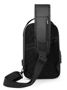 กระเป๋ากันน้ำกันขโมยมีเปลือกแข็งกันน้ำสำหรับผู้ชายกระเป๋าคาดอกกันน้ำมีสาย USB กระเป๋าสะพายข้าง - Product Image 5