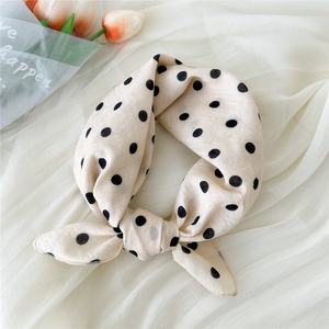 Bufanda cuadrada Floral de estilo japonés de lino y algodón para mujer para todas las estaciones verano otoño seda decorativa fresca para pañuelo pequeño - Product Image 6