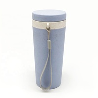 Bouteille d'eau de voyage personnalisée avec logo, élégante, écologique, en PP et paille de blé, avec couvercle, pour camping et randonnée, corde incluse, livraison directe