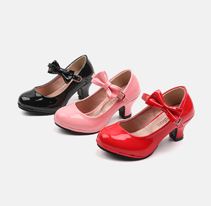 Zapatos de Tacón Rojos para Niñas, Zapatos de Princesa para Actuaciones Escolares, Baile, Zapatos Mary Jane para Niñas - Product Image 1