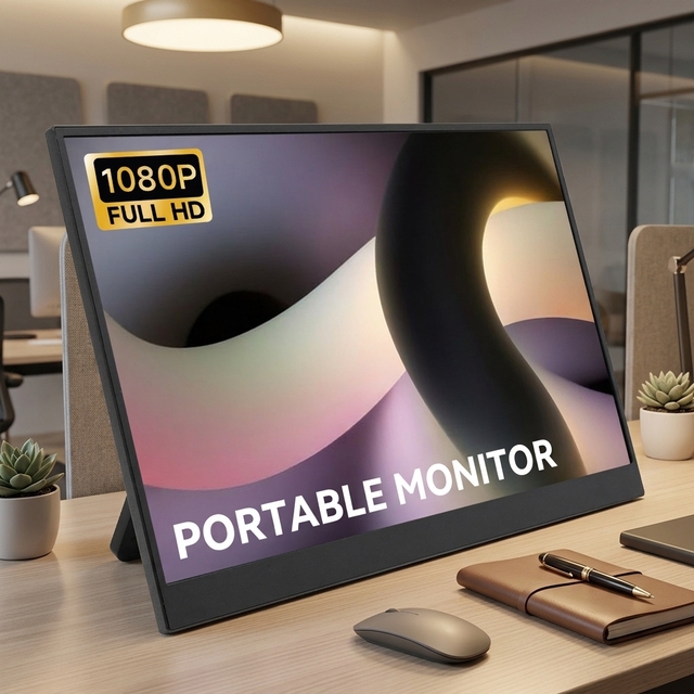 Portable Gaming Monitor 15.6 Inch FHD 1080P IPS External Display for Laptop Phone with Type- C HD Travel Second Screen